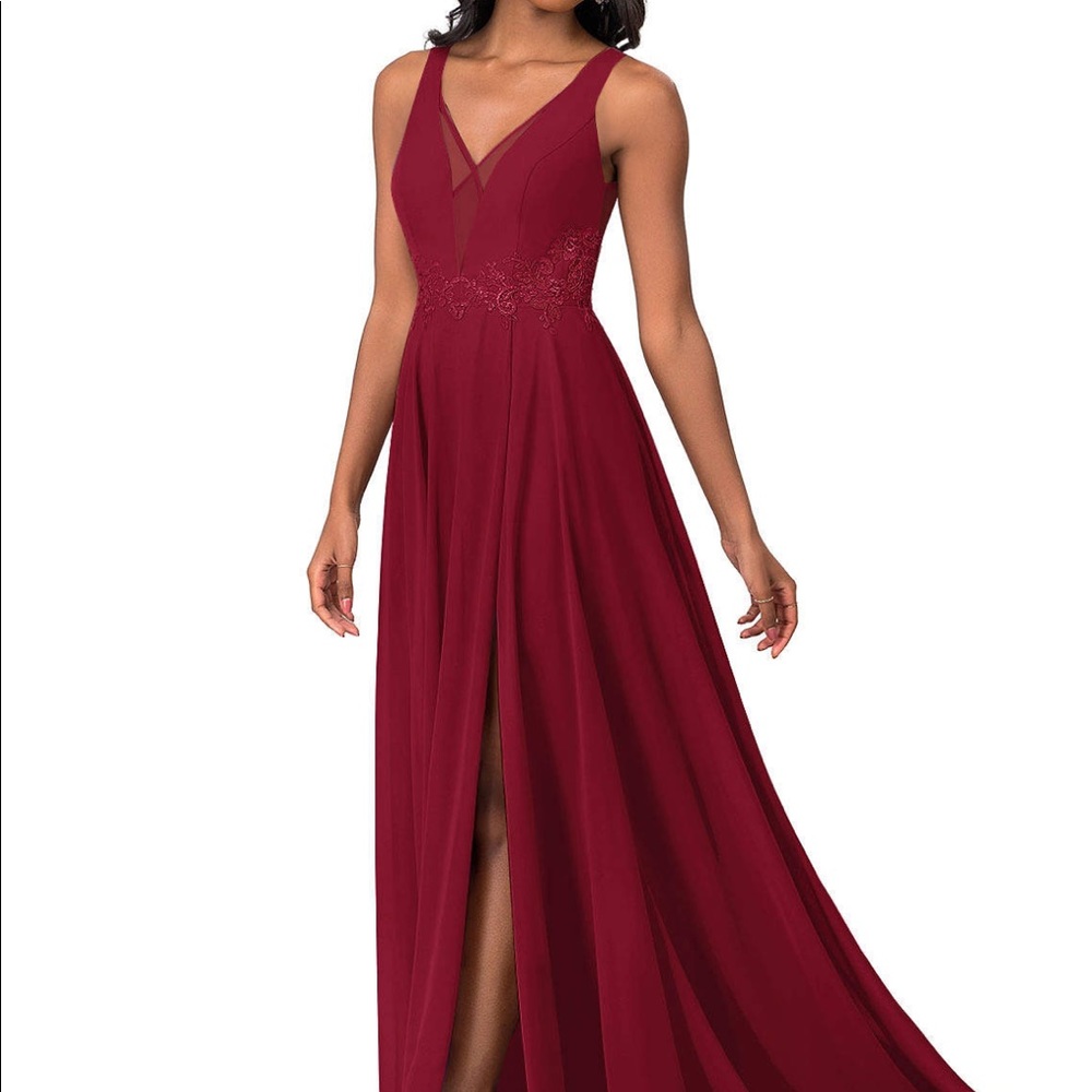 Azazie burgundy kitty dress